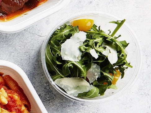 Rocket Salad (Cherry Tomatoes / Olives / Shaved Parmesan / Aged Balsamic)